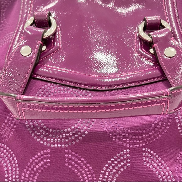 Coach Ashley Dotted Op Art Satchel Convertible Shoulder Bag Berry 20027 EUC - Picture 5 of 13